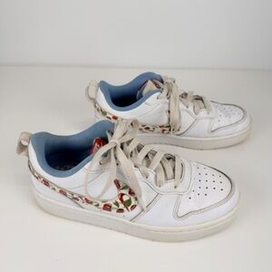 Nike Court Borough Low 2 'White Cherry' Leather 4.5Y Cherries and Swoosh Print